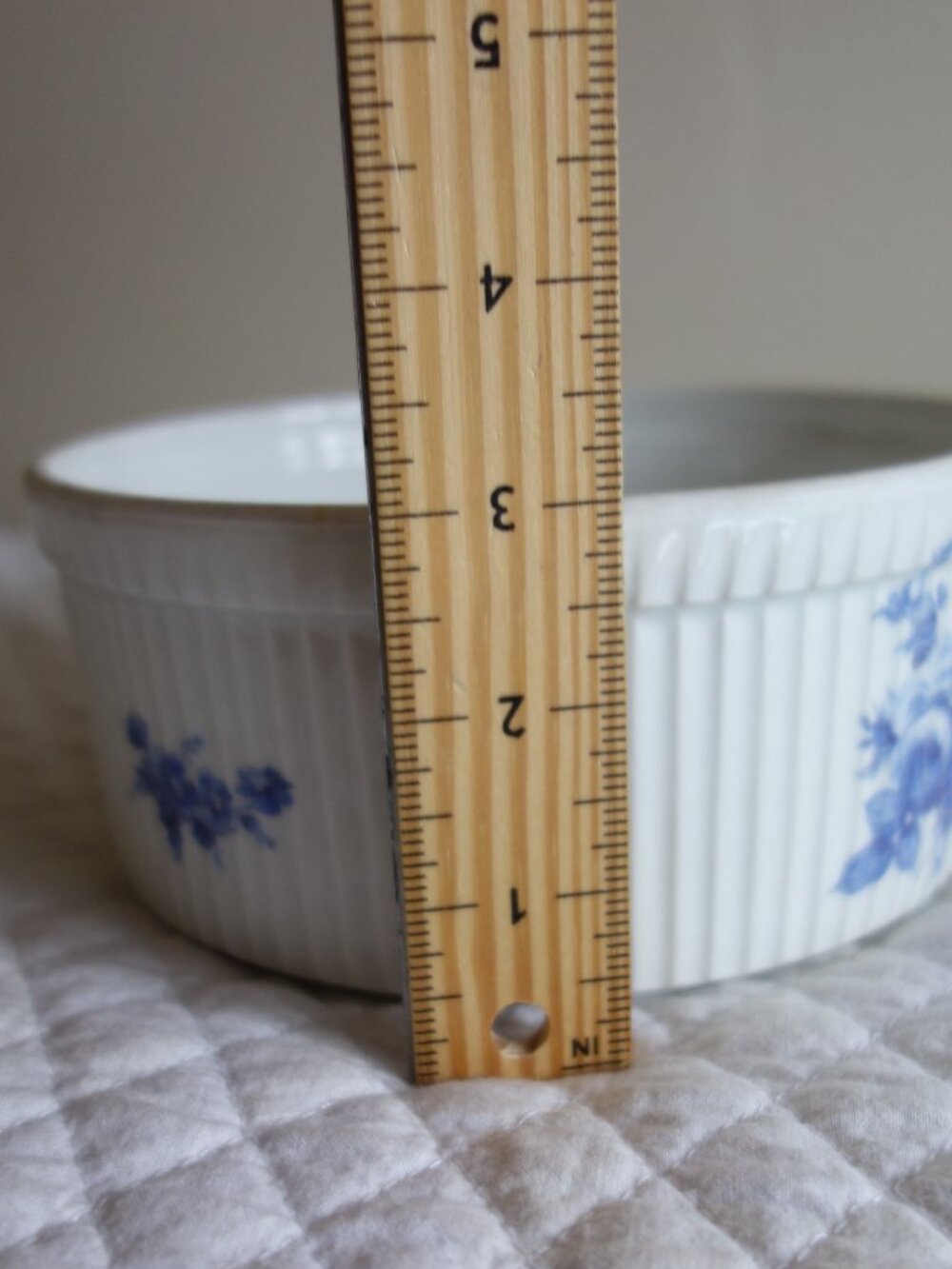 CORDON BLEU BIA France Casserole Souffle Dish - Blue White Floral - Picture 2 of 7
